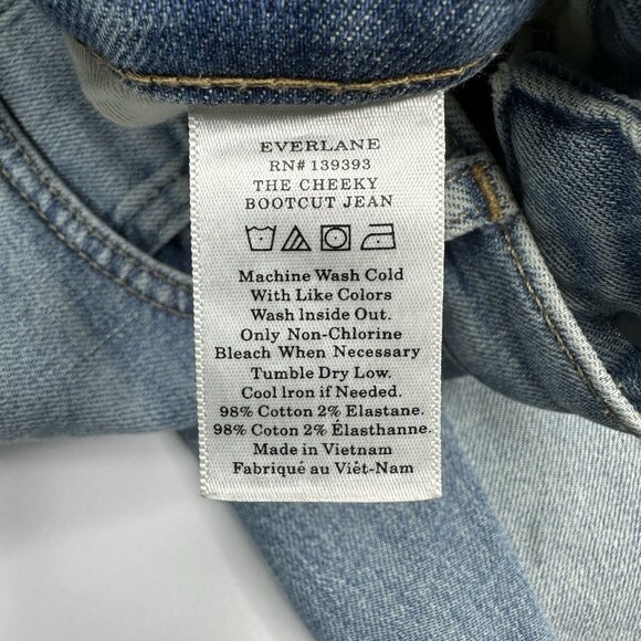 Everlane Women's Light Blue The Cheeky Bootcut Jean W25-26/L28.25 - Picture 7 of 13